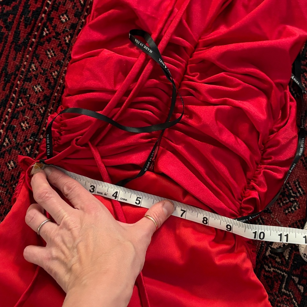 JESSICA ANGEL 813 Red Lace-Up Classic Long Prom Dress XXS - Picture 10 of 11
